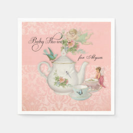 Engel Fairy Teapot Tea Cup Party Kinderdusche Deko Serviette