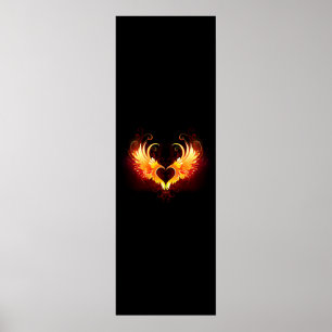 Engel Feuer Herz mit Flügeln Poster