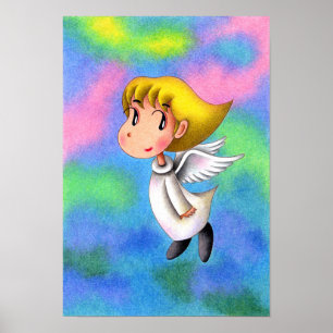 Engel fliegen im Himmel. Poster