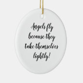 Engel fliegen, weil sie sich leicht nehmen! keramikornament (Rechts)