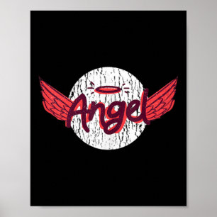 Engel Flügel und Halo Funny für schlechte Mädchen Poster