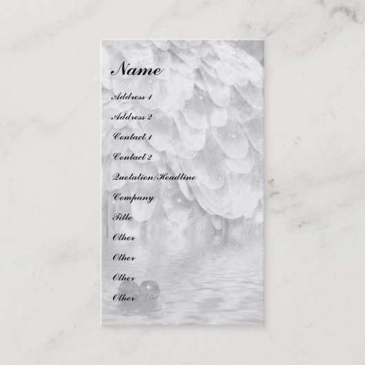 Engel Flügel und Herz! Visitenkarte (Vorderseite)