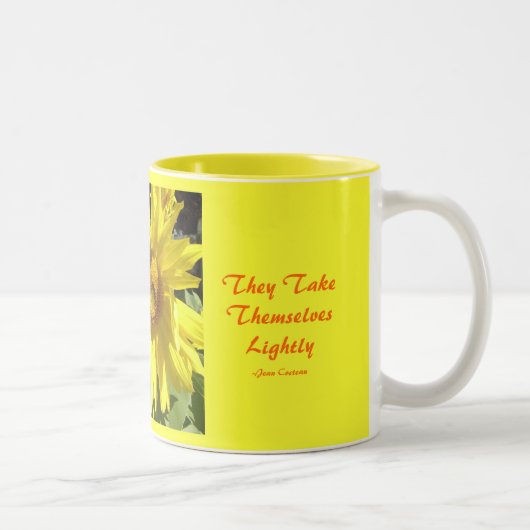 Engel FlyBecause, sie TakeThems… Zweifarbige Tasse (Rechts)