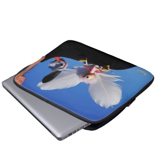 Engel fubby op mijn schouder met uitdagend Monster Laptopschutzhülle (Vorne Knopf)