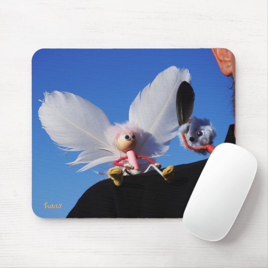 Engel fubby op mijn schouder met uitdagend Monster Mousepad (Mit Mouse)