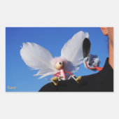 Engel fubby op mijn schouder met uitdagend Monster Rechteckiger Aufkleber (Vorderseite)