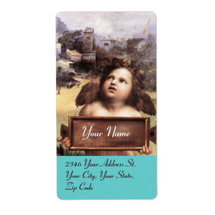 ENGEL / Geflügelter Cherub, lila