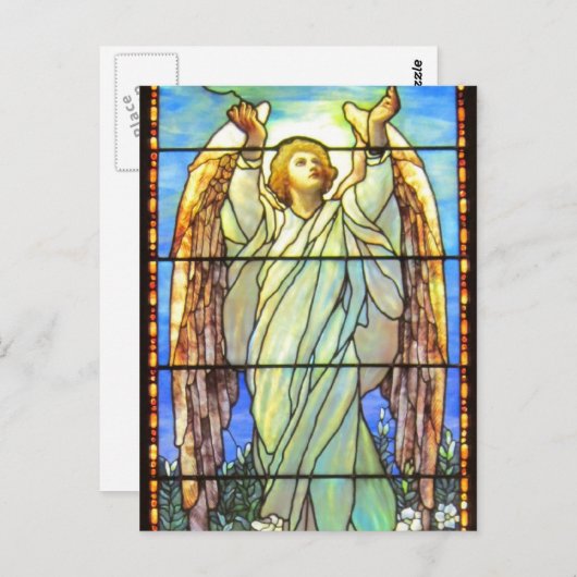 Engel, gestanztes Glas, Postkarte (Vorne/Hinten)