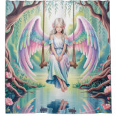 Engel-Girl verzaubern auf Swing Duschvorhang (Vorderseite)