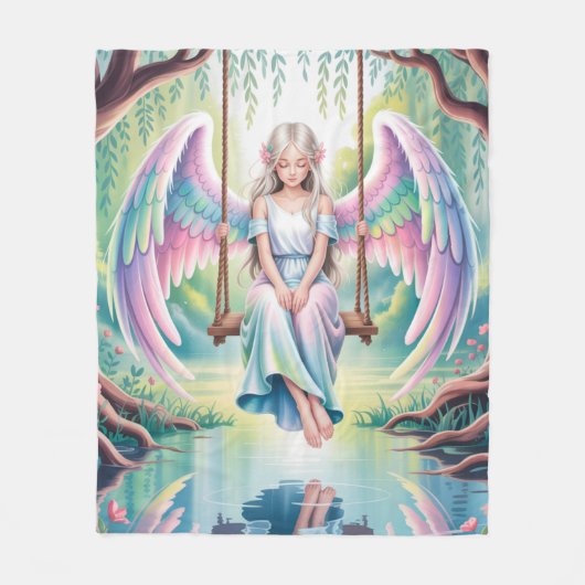 Engel-Girl verzaubern auf Swing Fleecedecke (Vorderseite)