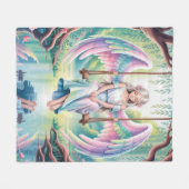 Engel-Girl verzaubern auf Swing Fleecedecke (Vorderseite (Horizontal))