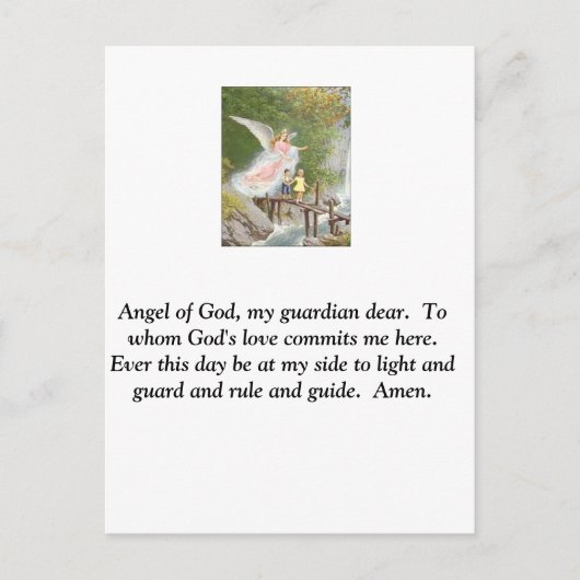 Engel Gottes mein Vormund lieber! Postkarte (Vorderseite)