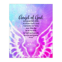 Engel Gottes Pink Lila Wasserfarbe Gebet