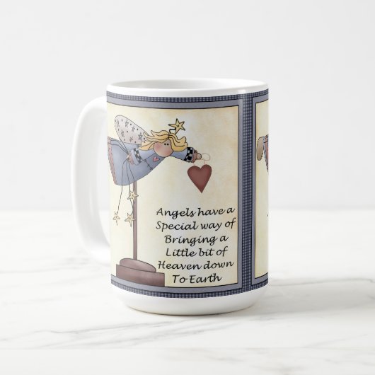 Engel haben einen Weisen-Klassiker 15 Unze. Weiße Kaffeetasse (Vorderseite Links)