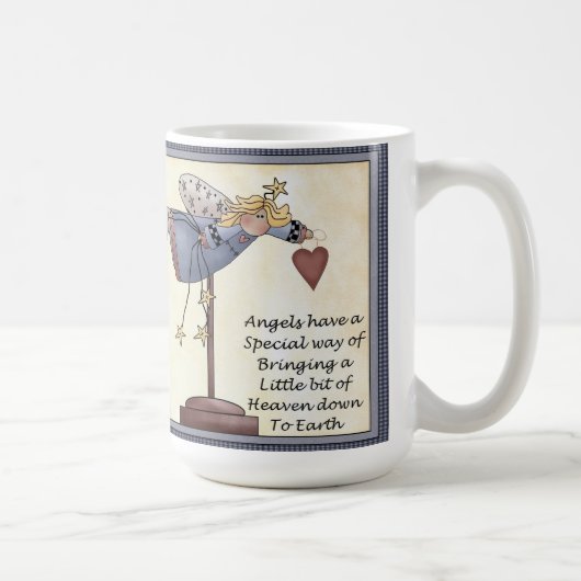 Engel haben einen Weisen-Klassiker 15 Unze. Weiße Kaffeetasse (Rechts)