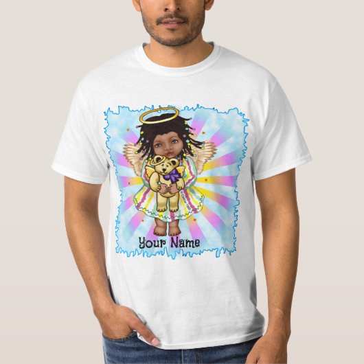 Engel hält Bär T-Shirt (Vorderseite)