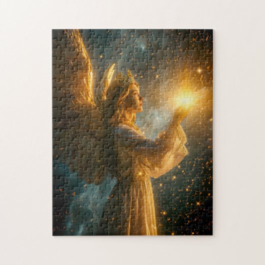 Engel hält einen strahlenden Stern Puzzle (Vertikal)