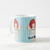 Engel hält Hund Kaffeetasse (Vorderseite Links)