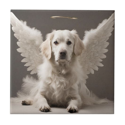 Engel Hund Fliese (Vorderseite)
