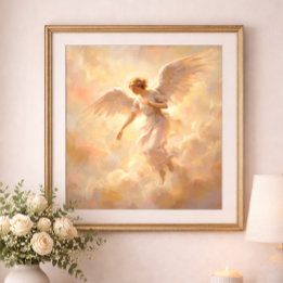 Engel-Illustration Sanfte Himmlische Malerei Poster