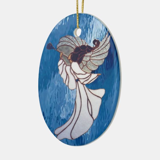 Engel im Buntglas Keramikornament (Links)