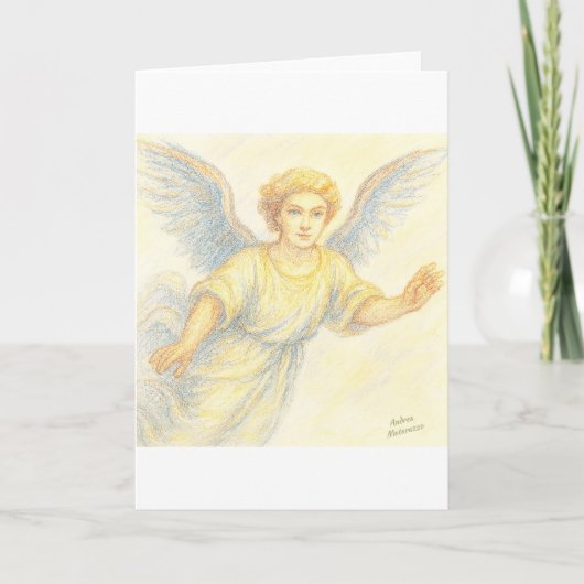 Engel im Flug mit Lächeln Einladung (Vorderseite)