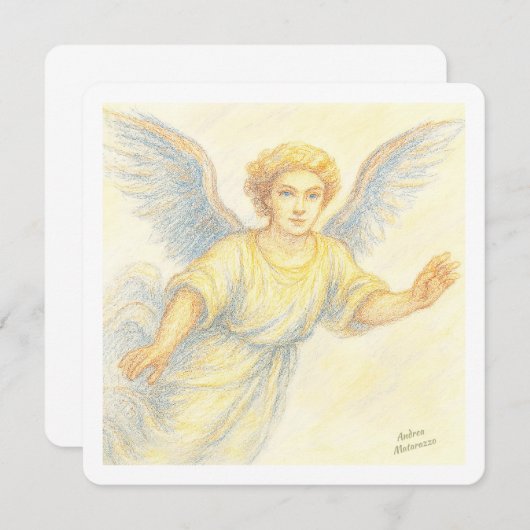 Engel im Flug mit Lächeln Einladung (Vorne/Hinten)