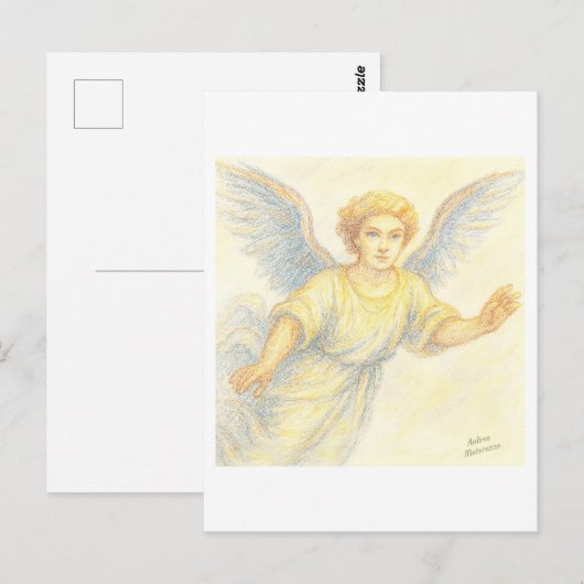 Engel im Flug mit Lächeln Postkarte (Vorne/Hinten)