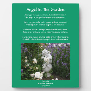 Engel im Garten Gedicht Plaque Fotoplatte