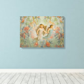 Engel im Garten Leinwanddruck (Insitu (Holzboden))