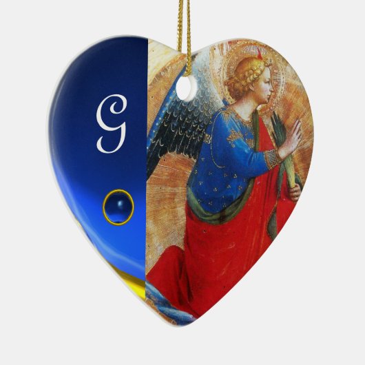 ENGEL im GOLDroten UND BLAUEN Keramik Ornament (Rechts)