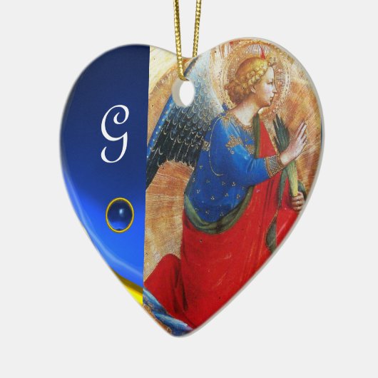 ENGEL im GOLDroten UND BLAUEN Keramik Ornament (Links)