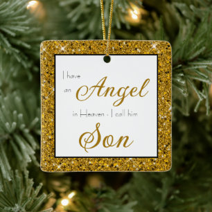 Engel im Himmel Sohn Erinnerungsfoto Keramikornament