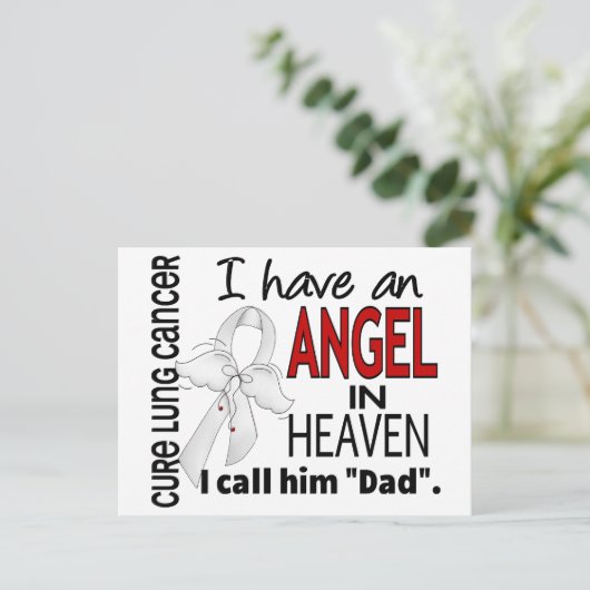 Engel im Himmel Vater Lungenkrebs Postkarte (Stehend Vorderseite)