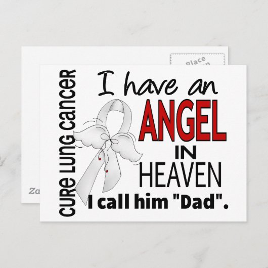 Engel im Himmel Vater Lungenkrebs Postkarte (Vorne/Hinten)