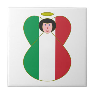 Engel im italienischen Flaggenkleid Fliese