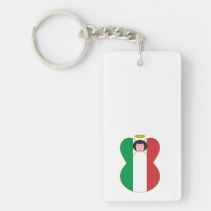 Engel im italienischen Flaggenkleid Schlüsselanhänger