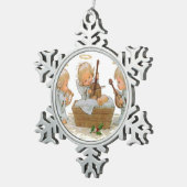 Engel im Weihnachtsmagier Pewter Snowflake oder Schneeflocken Zinn-Ornament (Rechts)