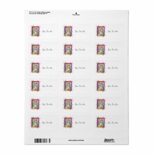 Engel in Blau Adressaufkleber (Vorne)