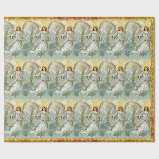 Engel in Blau Geschenkpapier (Flach)