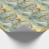 Engel in Blau Geschenkpapier (Ecke)