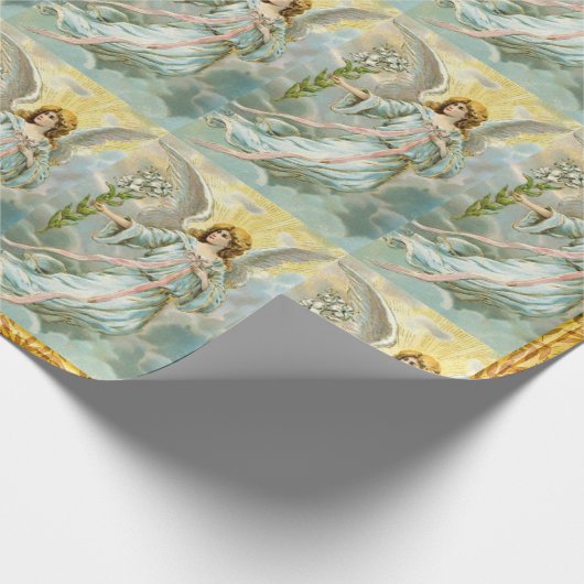 Engel in Blau Geschenkpapier (Ecke)