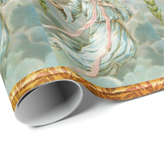 Engel in Blau Geschenkpapier (Rolleneckpunkt)