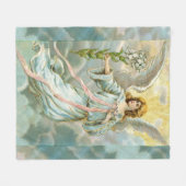 Engel in blauem Flanelldecken-Muster Fleecedecke (Vorderseite (Horizontal))