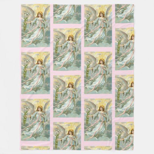 Engel in blauem Fleece-Decke Fleecedecke (Vorderseite)