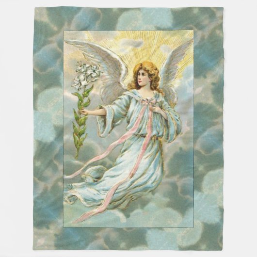 Engel in blauem Fleece-Decke Fleecedecke (Vorderseite)