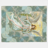 Engel in blauem Fleece-Decke Fleecedecke (Vorderseite (Horizontal))
