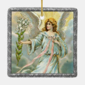 Engel in Blue Keramik Ornament (Rückseite)