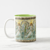 Engel in Blue Zwei-Tone-Kaffee-Tasse Zweifarbige Tasse (Links)