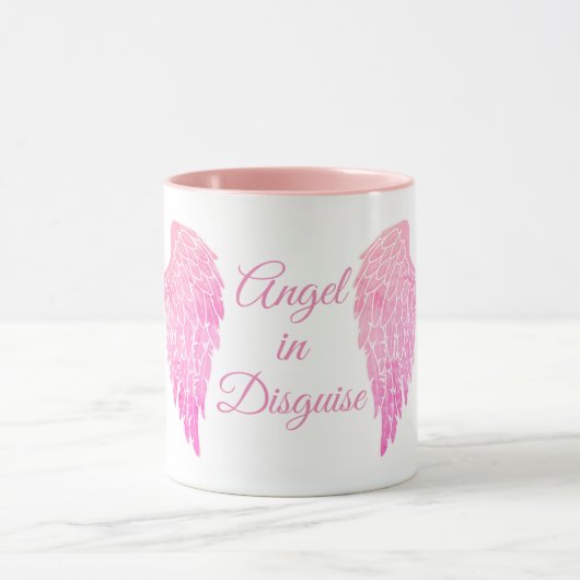 Engel in den Verkleidungs-Rosa-Engels-Flügeln Tasse (Zentrum)